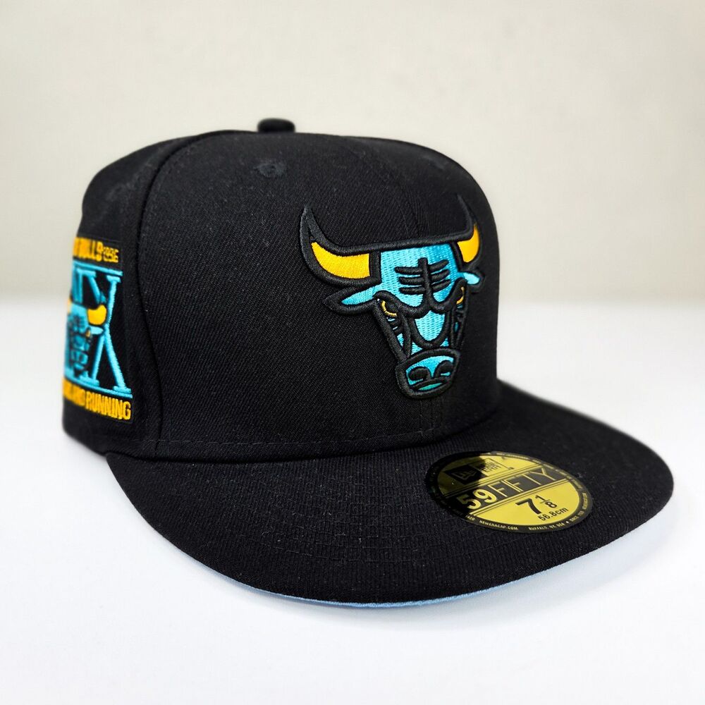 New Era 59FIFTY Chicago Bulls 30th Anniversary Fitted Hat Black Size 7 1/8 NWT